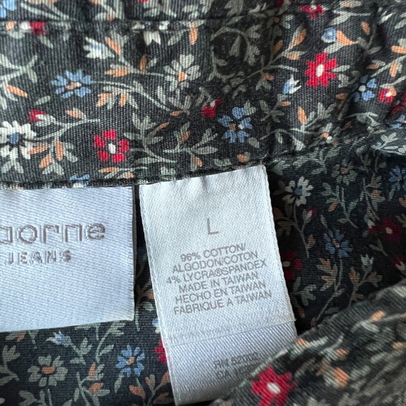 Liz Clairborne Floral Print Long Sleeve Button Down Shirt Size L - Picture 7 of 10